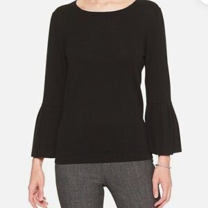 Sundance Sweater Size Large Wool Cotton Bell Sleeve Boho Navy Knit